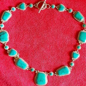 Studio Barse Turquoise Stamped 925 Sterling Silver Necklace